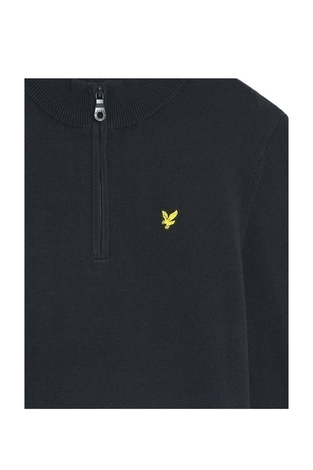 Lyle & Scott trui donkerblauw fijn gebreid