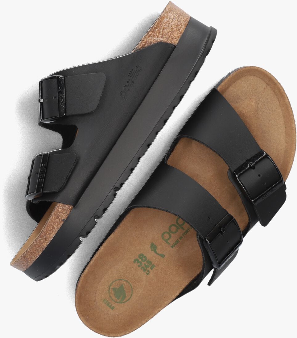 zwarte birkenstock slippers arizona platform dames