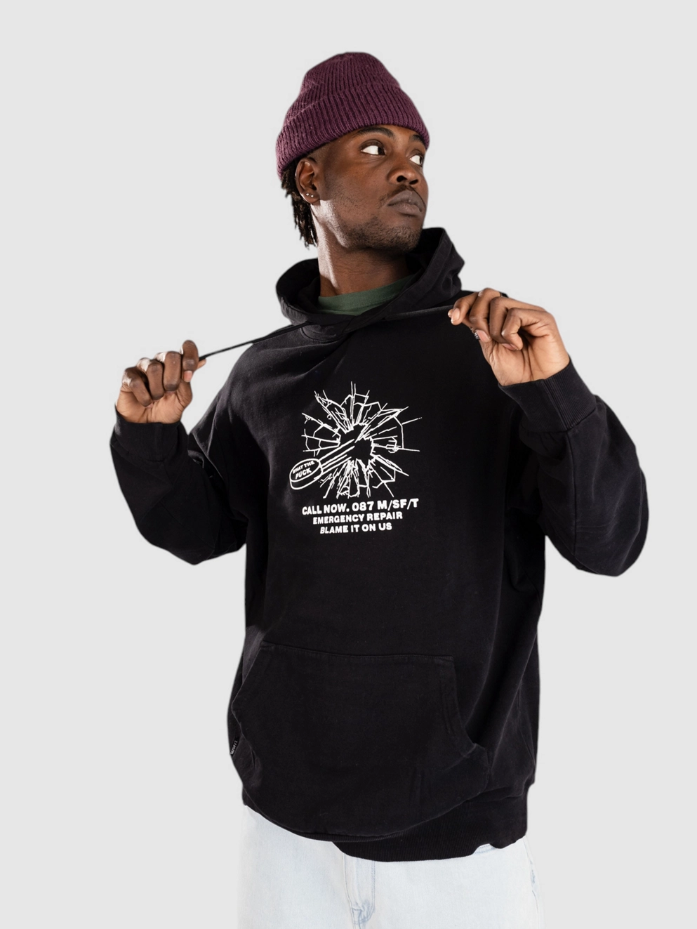 Misfit Shapes Blame Us Hoodie pigment black
