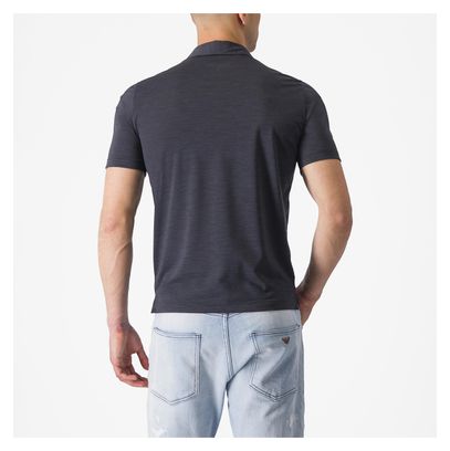 Polo Manches Courtes Castelli Merino Noir