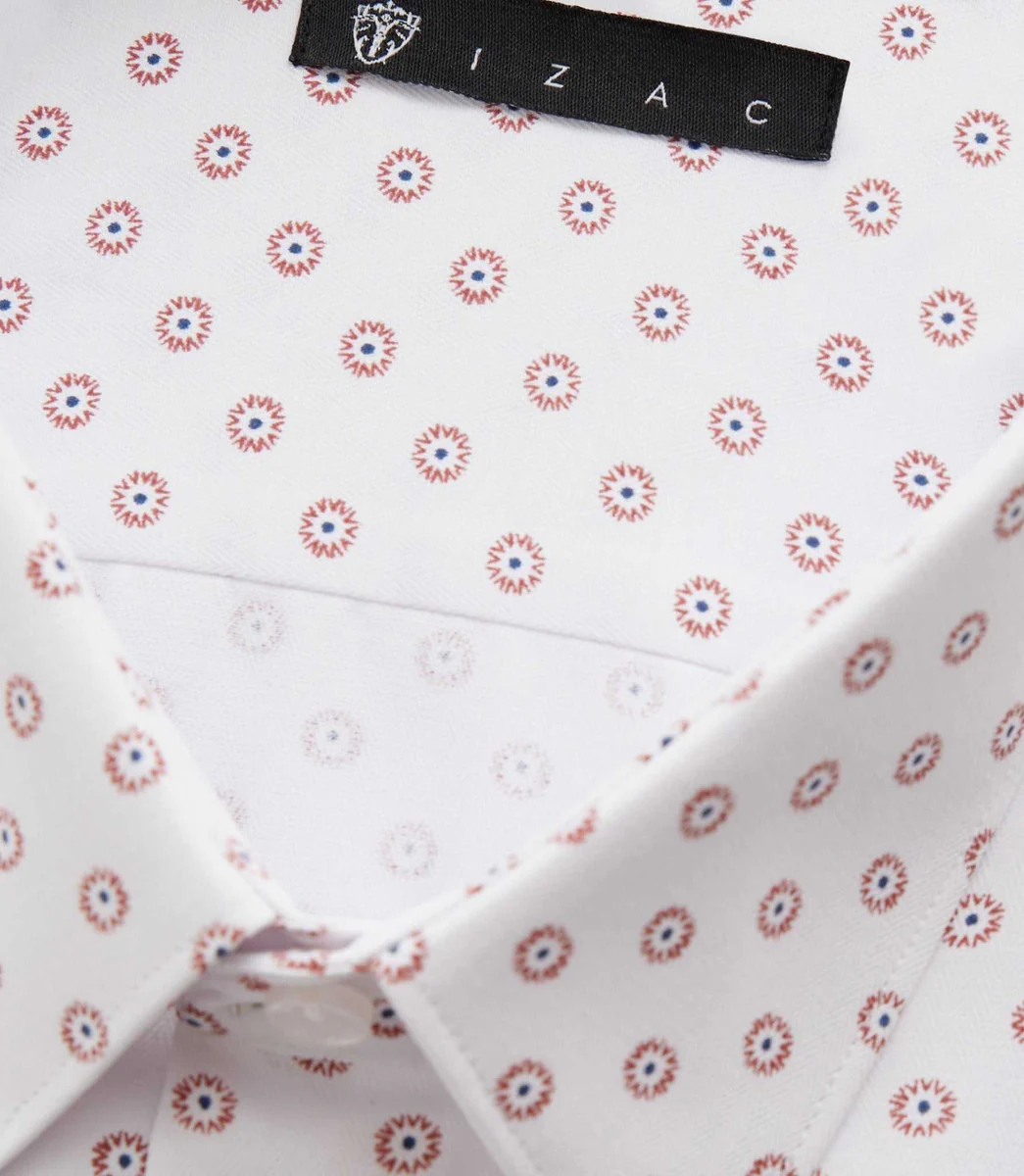 Chemise ville blanche et orange 