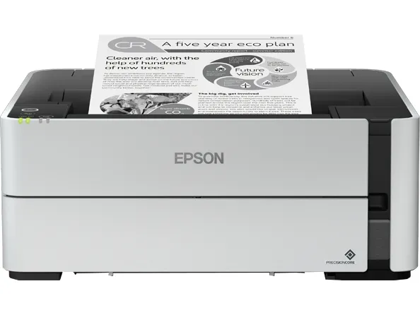 Epson EcoTank M1180 - Printer - S/H - Duplex - blækprinter - kan genopfyldes - A4/Legal - 1200 x 2400 dpi - op til 20 spm - kapacitet: 250 ark - USB 2.0, LAN, Wi-Fi