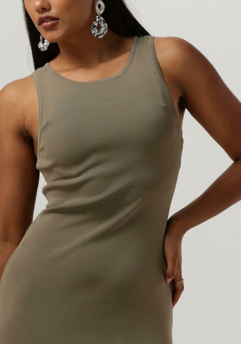 GESTUZ groene gestuz midi jurk briellegz sl rib dress