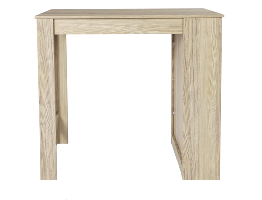 THE HOME DECO FACTORY - Table de bar mange debout avec 4 niches de rangement - marro...