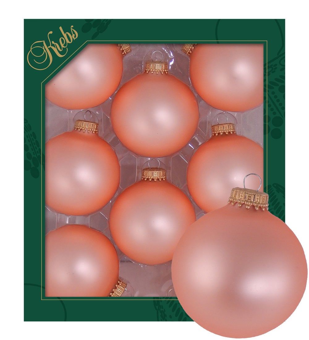 Roze matte glazen ballen van 7 cm, effen, 8 stuks, kerstballen, kerstversieringen, kerstversieringen voor de kerstboom