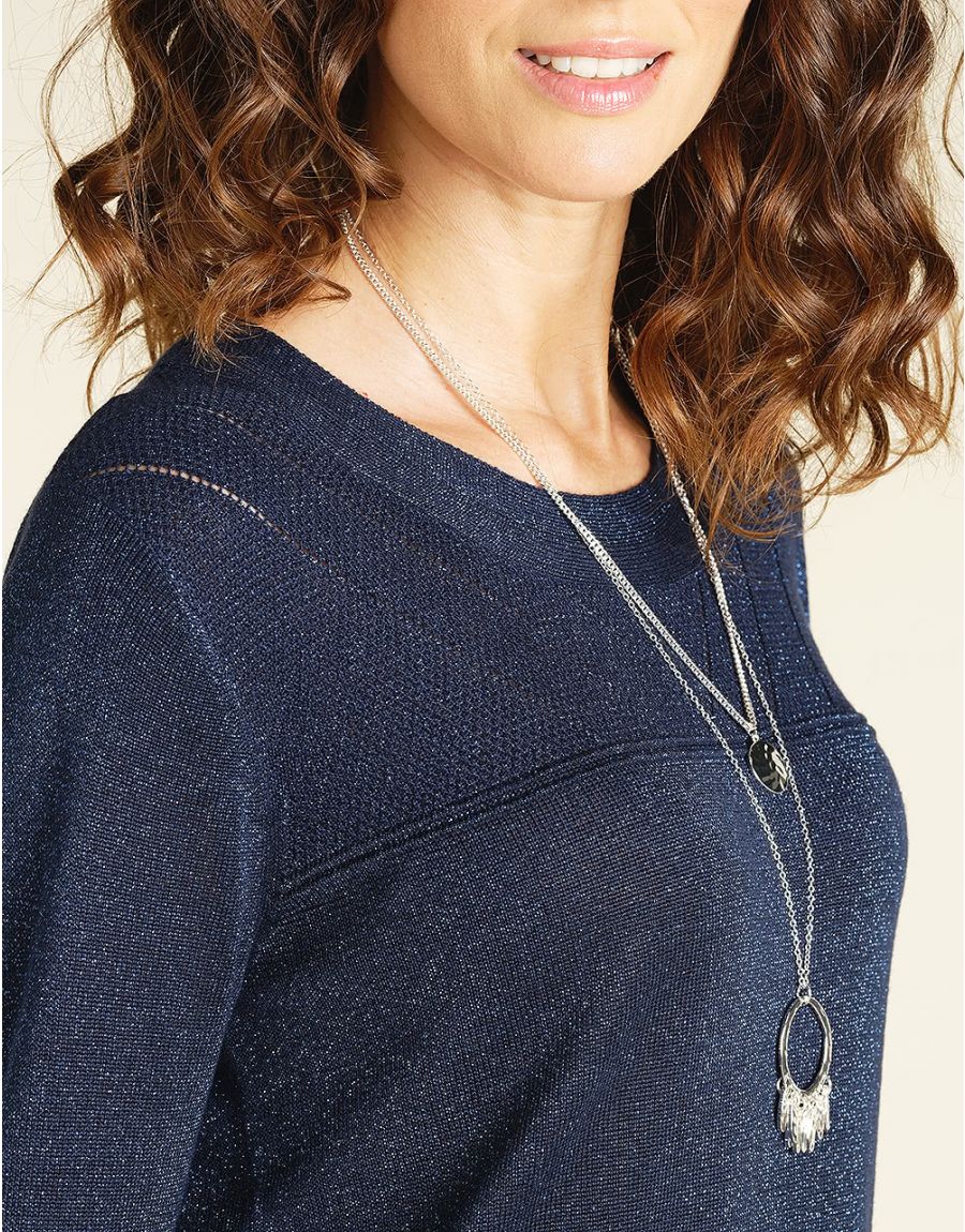 Pull tunique bleu marine