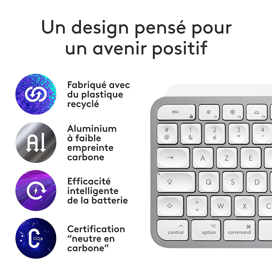 Logitech MX Keys S for Mac - Gris Pâle