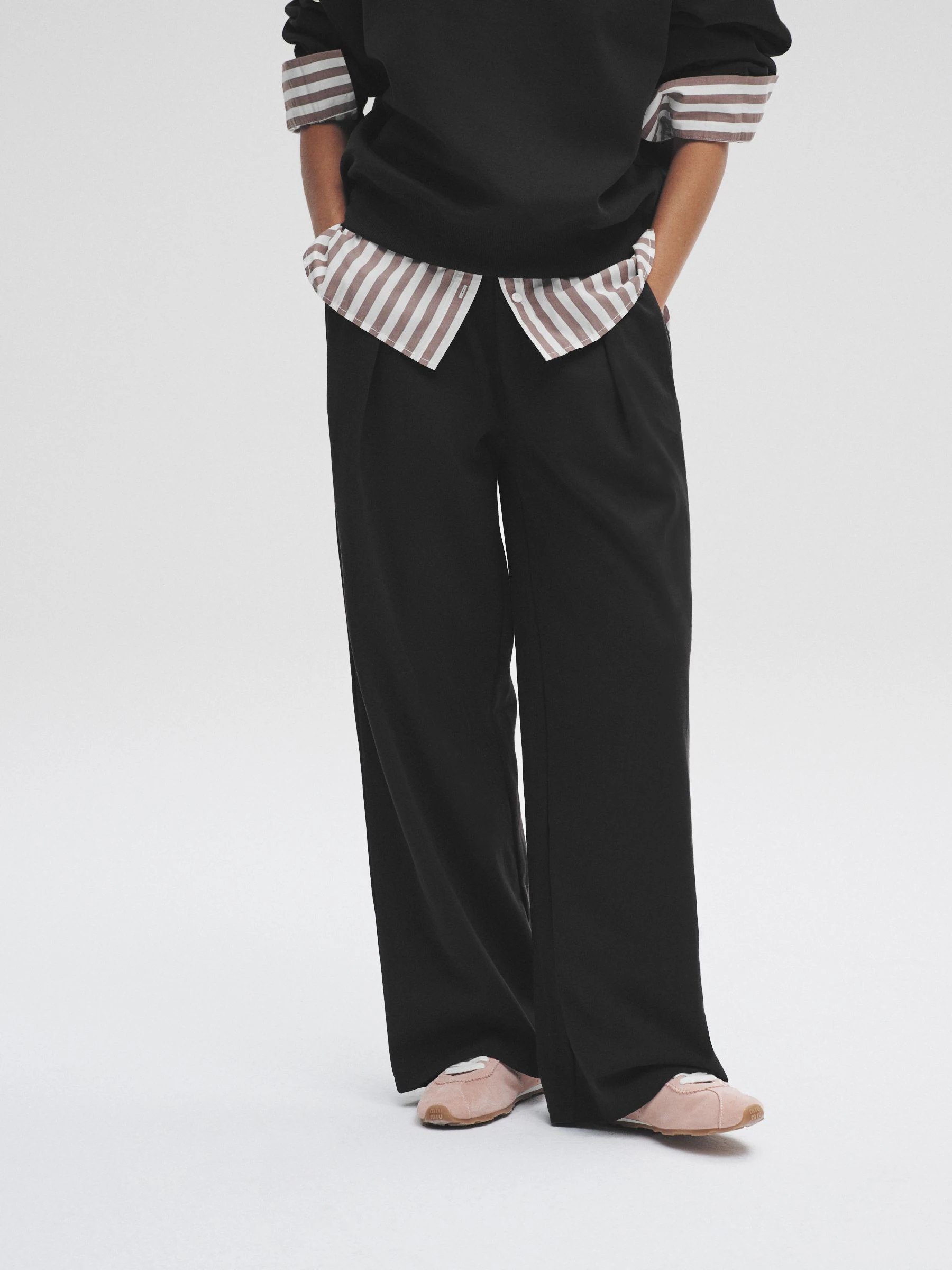 Bruin/zwart - The Set 2 Pack Heavyweight Premium Pleat Front Jersey Trousers
