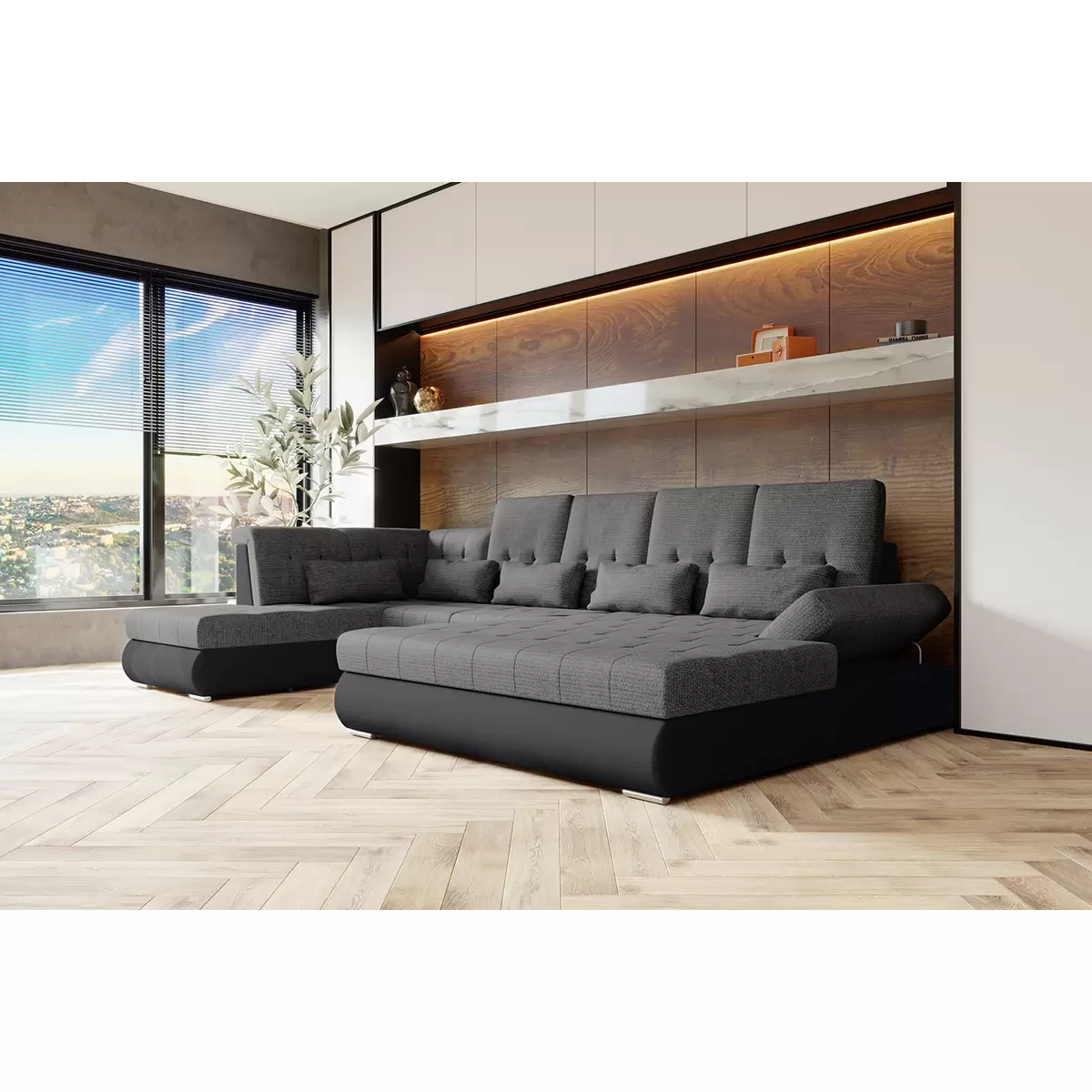 Wohnlandschaft Madera 129x285 Anthrazit