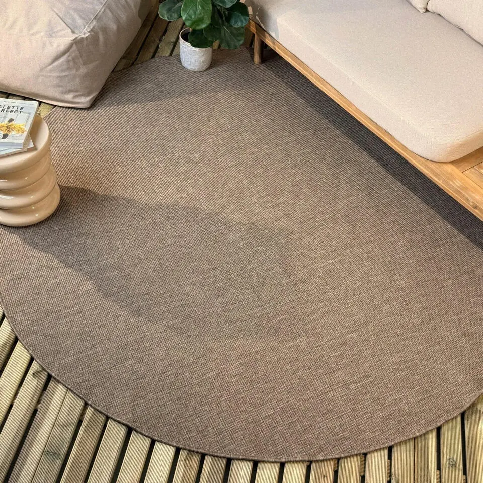 Interieur05 rond buitenkleed linnen Tone - 200 x 200 cm