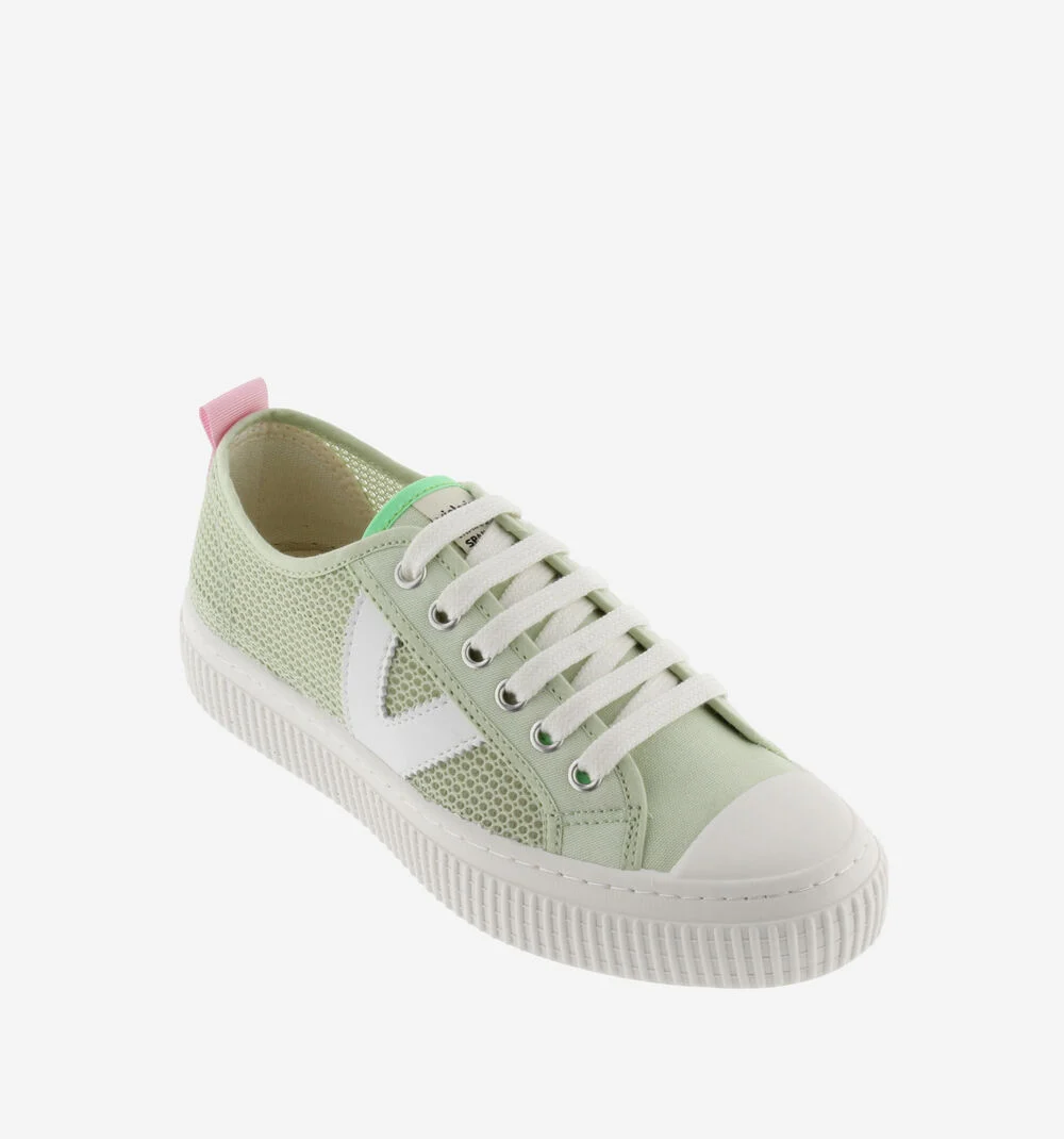 1915 RE-EDITION BASKET MESH Baskets en toile et mesh pour femme WASABI