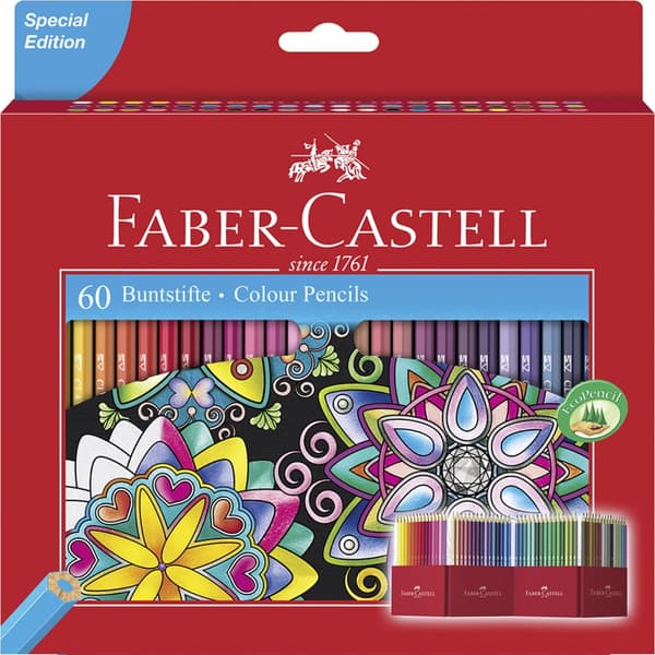 Fargeblyanter i etui 60 stk Faber-Castell