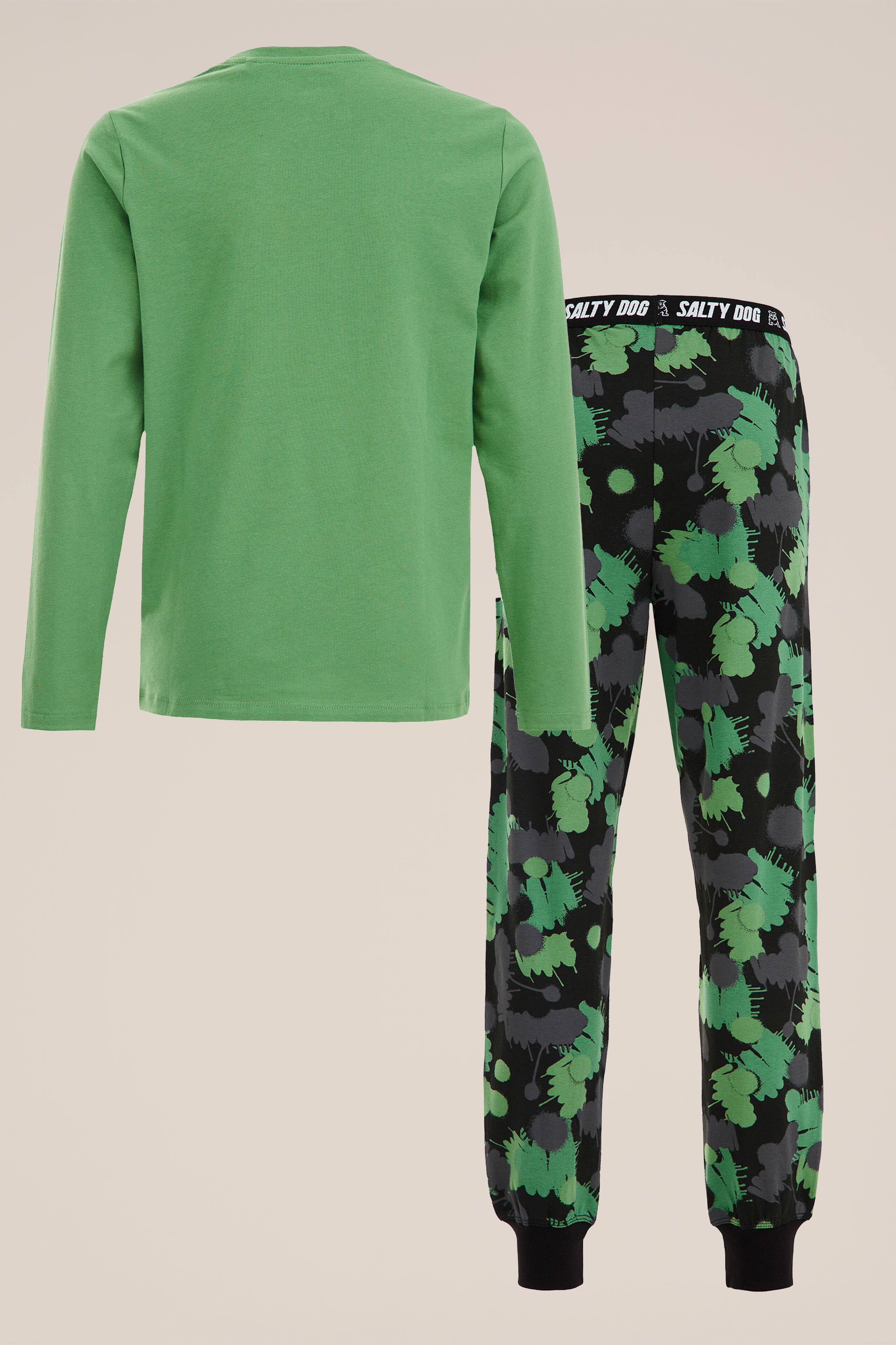 Jongens pyjamaset met dessin Salty Dog Groen