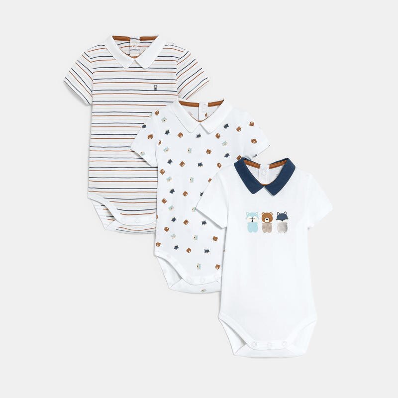 Body manches courtes marron bébé garçon (lot de 3) Marron