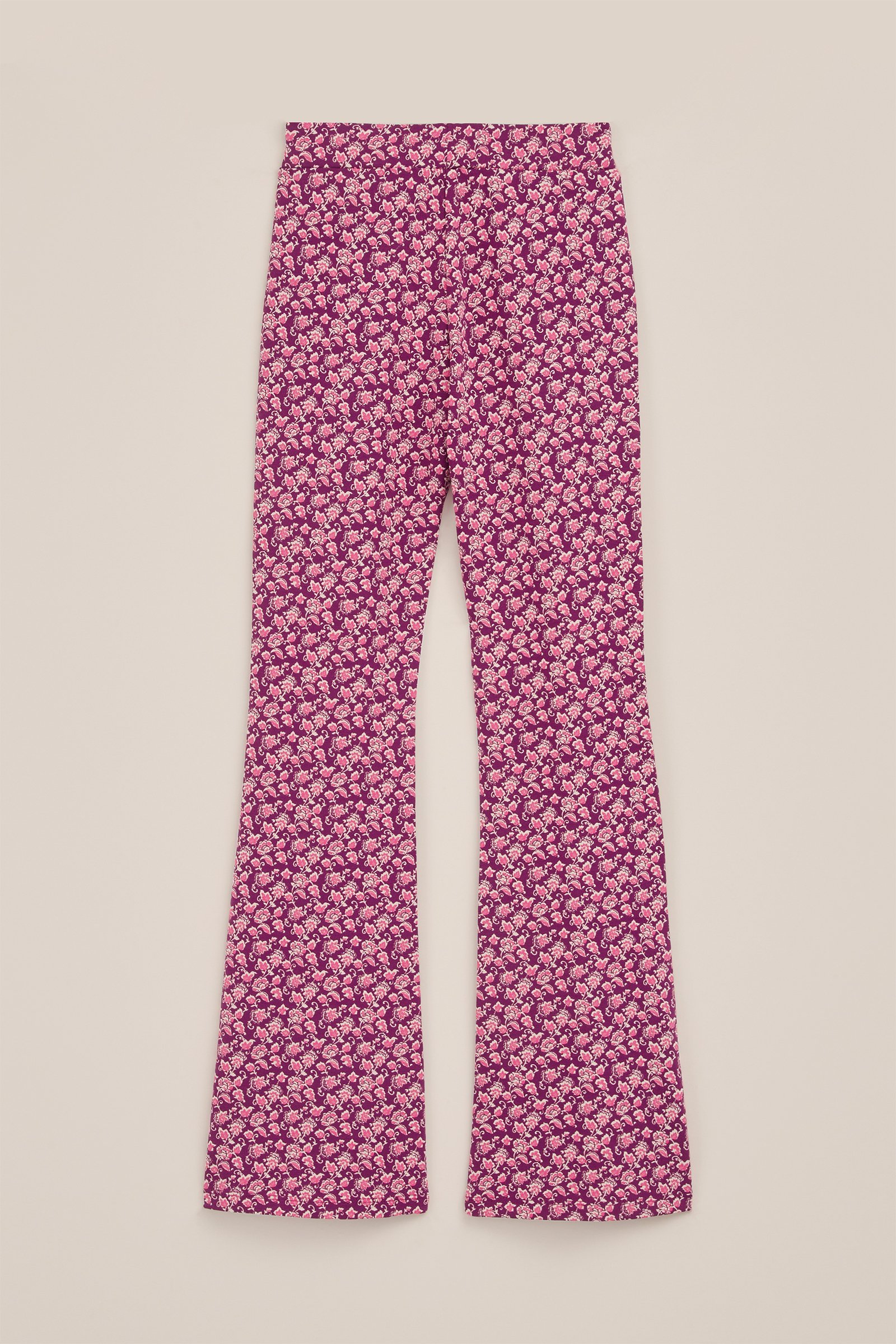 Meisjes flared legging met dessin WE Fashion Donkerpaars