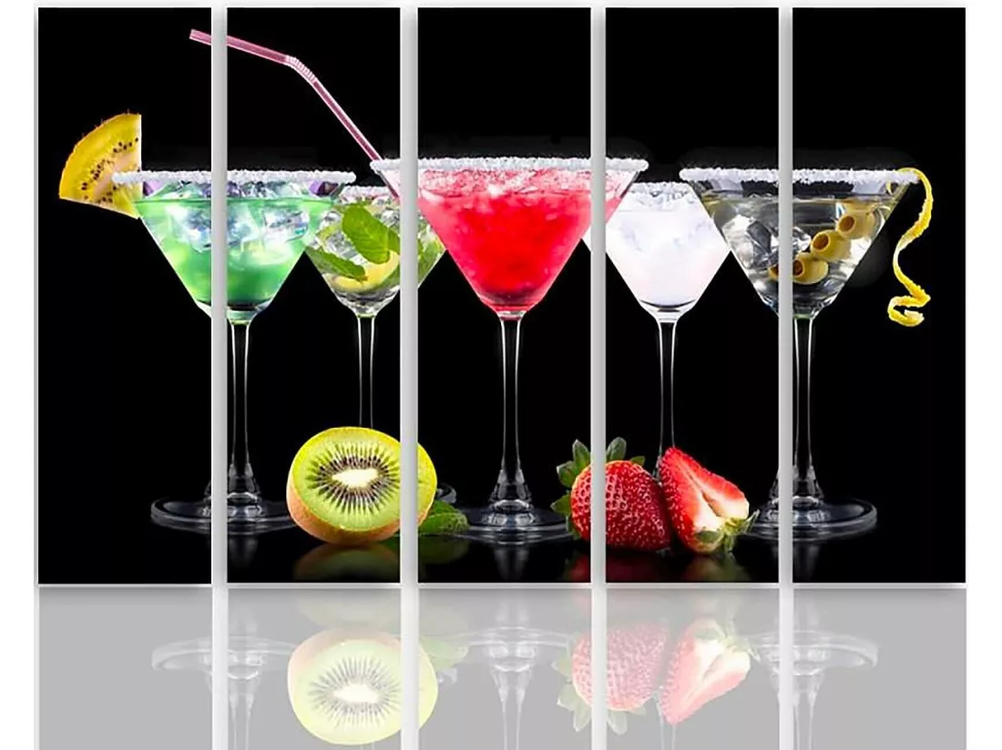 Tableau boissons et fruits 2 - 300 x 140 cm