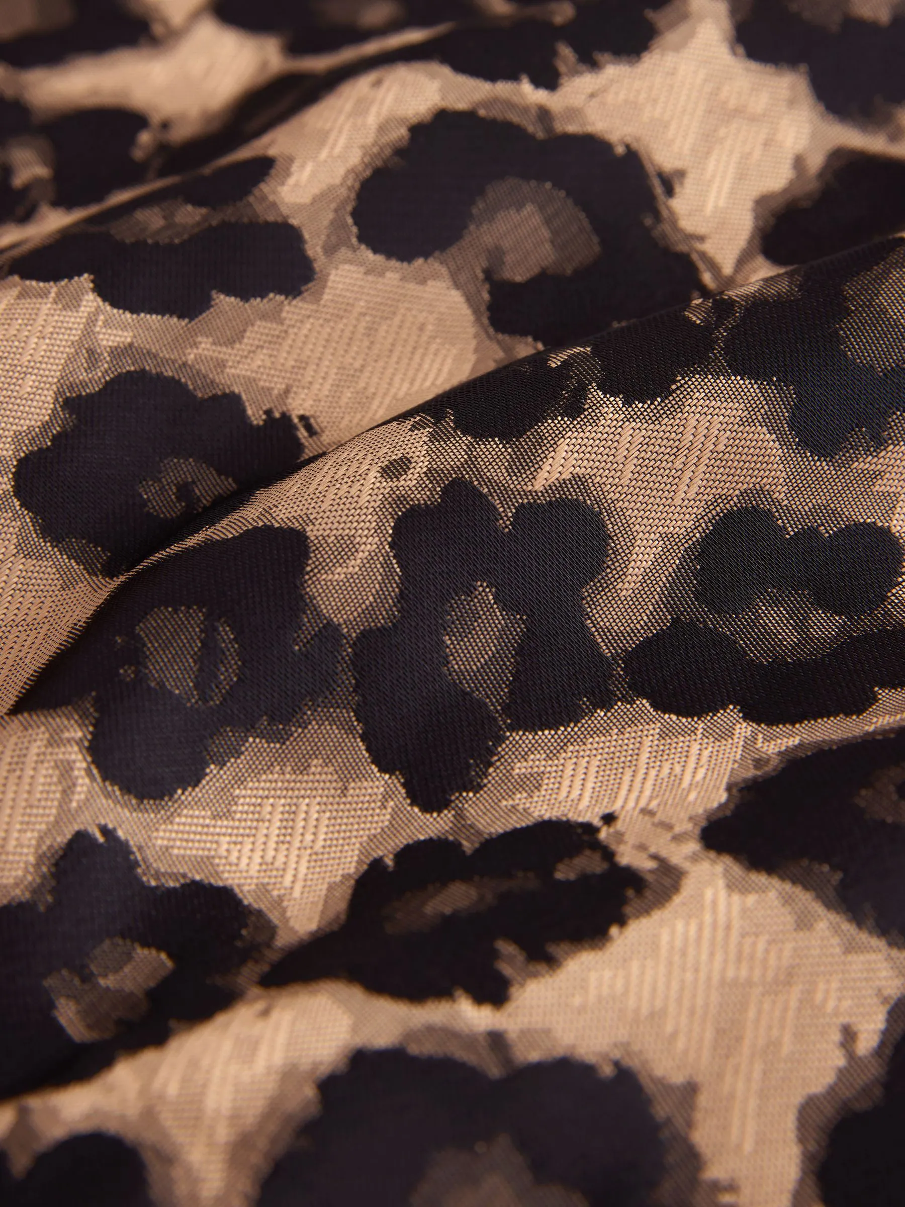 Luipaardprint - Pofmouw fluwelen strik Mini Jurk