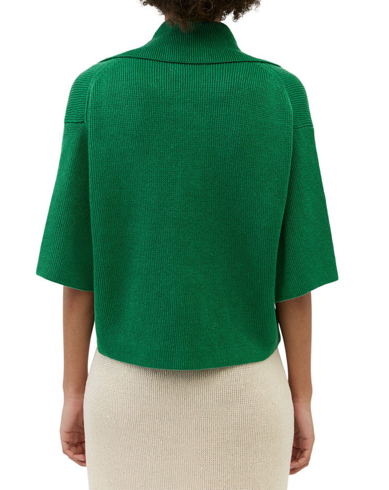 Marc O'Polo Gilet 100% Lin Maille Poche Bicol Kl vert