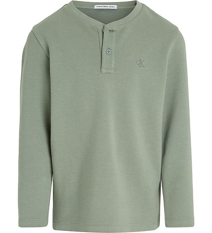 Calvin Klein Bluse - Ottoman Mono - Meteor Green