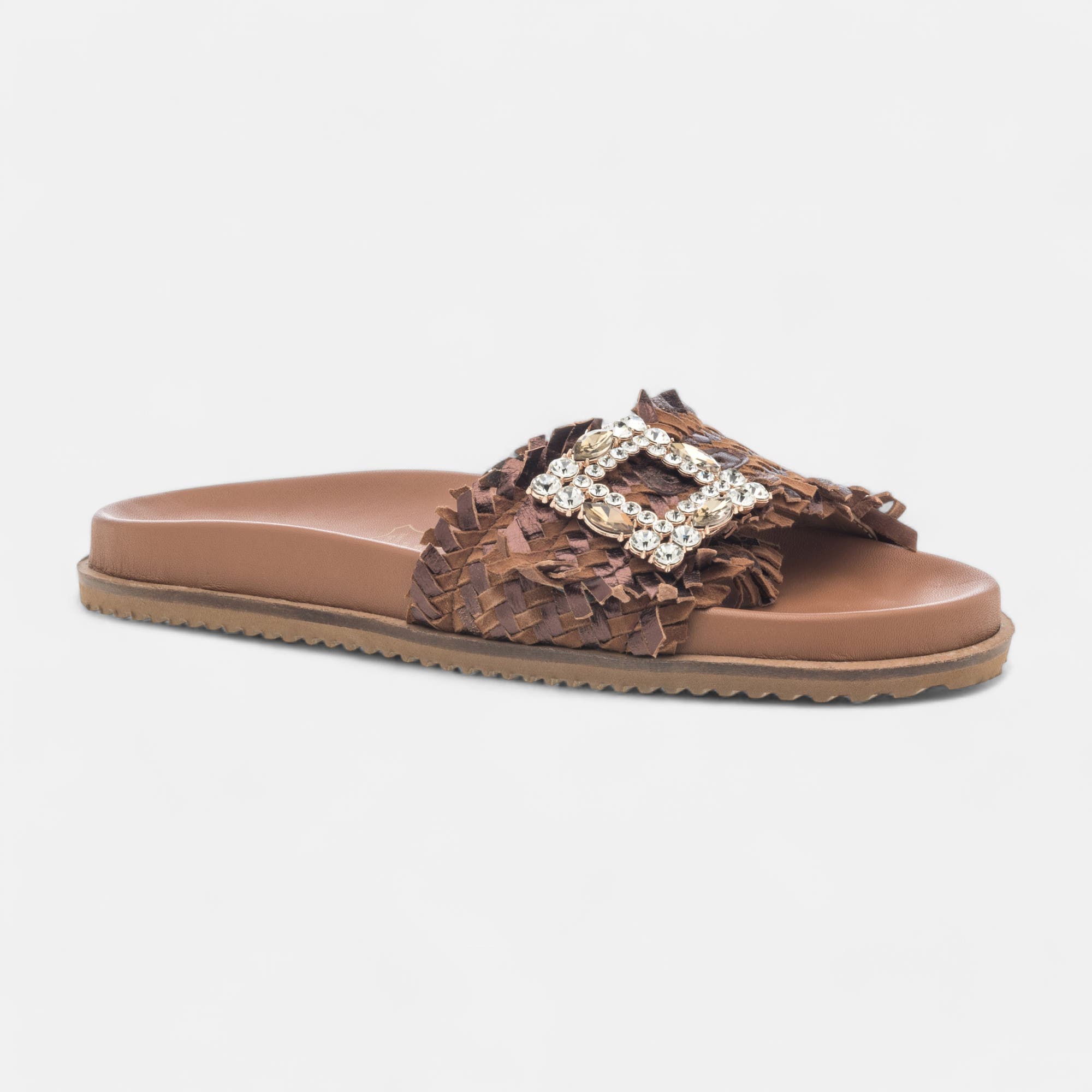 Mules Femme en cuir bronze
