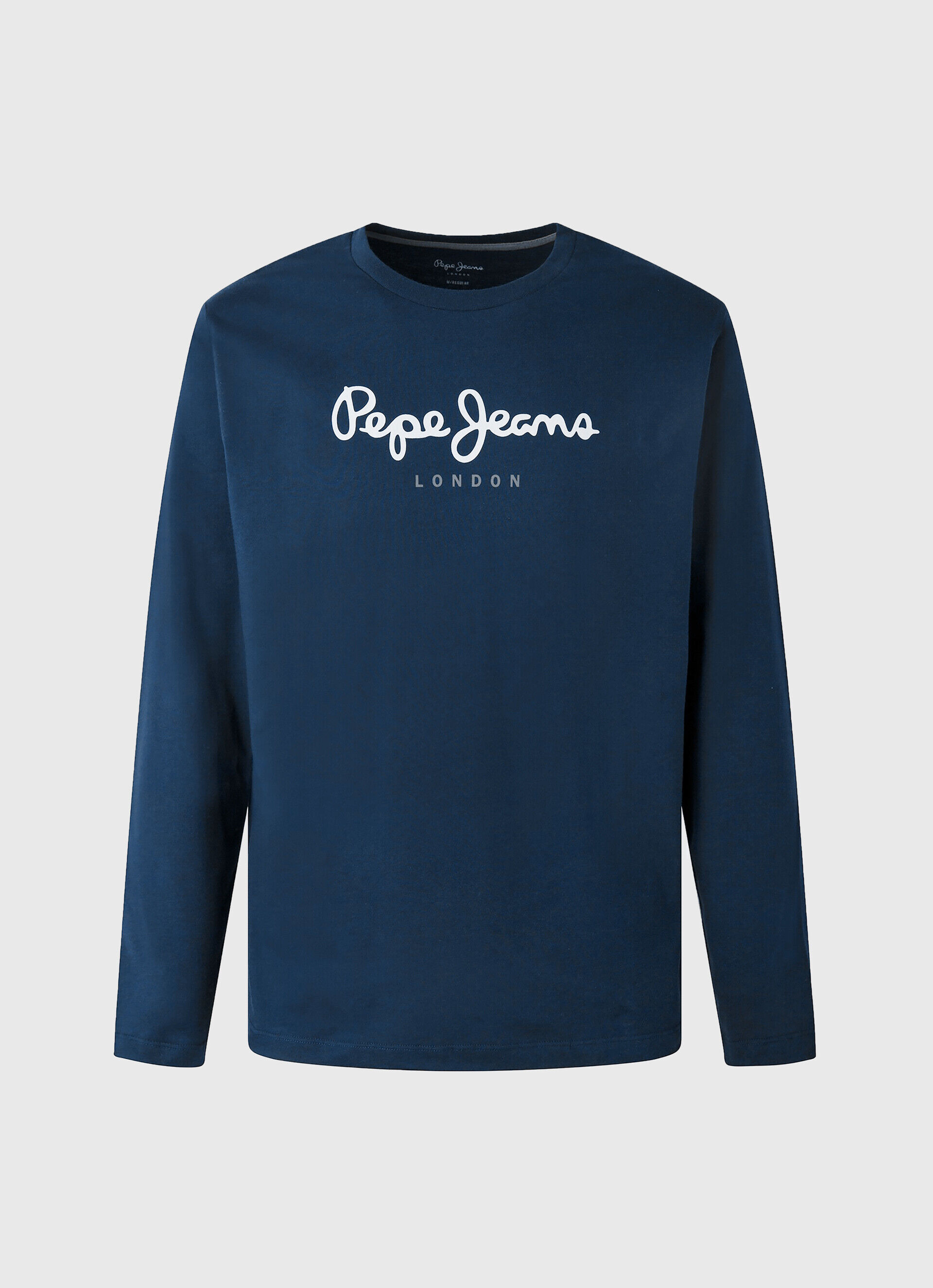 Camiseta de algodão com logotipo estampado - azul marinho