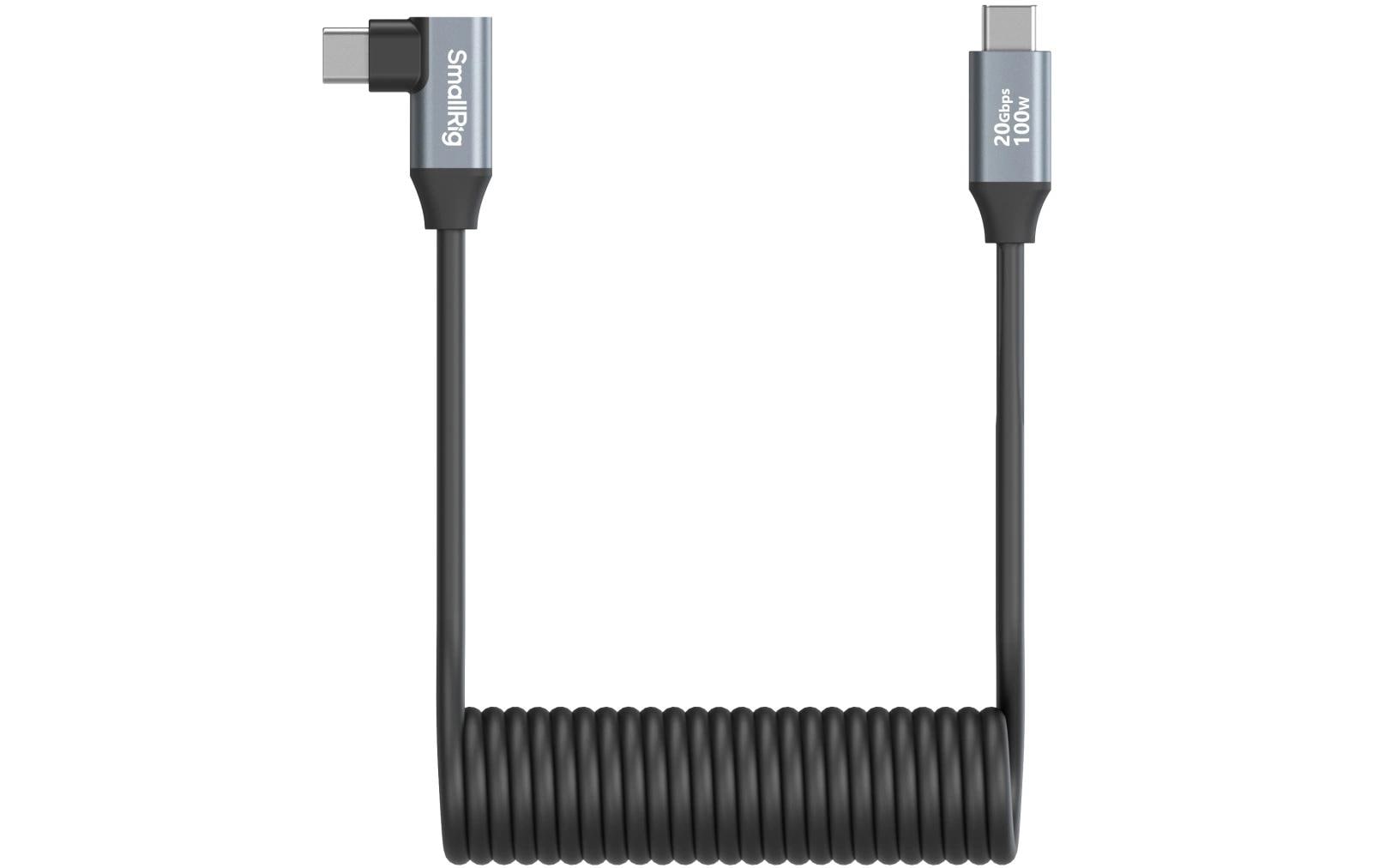 Kabel USB-C Coiled Data Cable Gerade auf gewinkeltAufgewickeltes Datenkabel