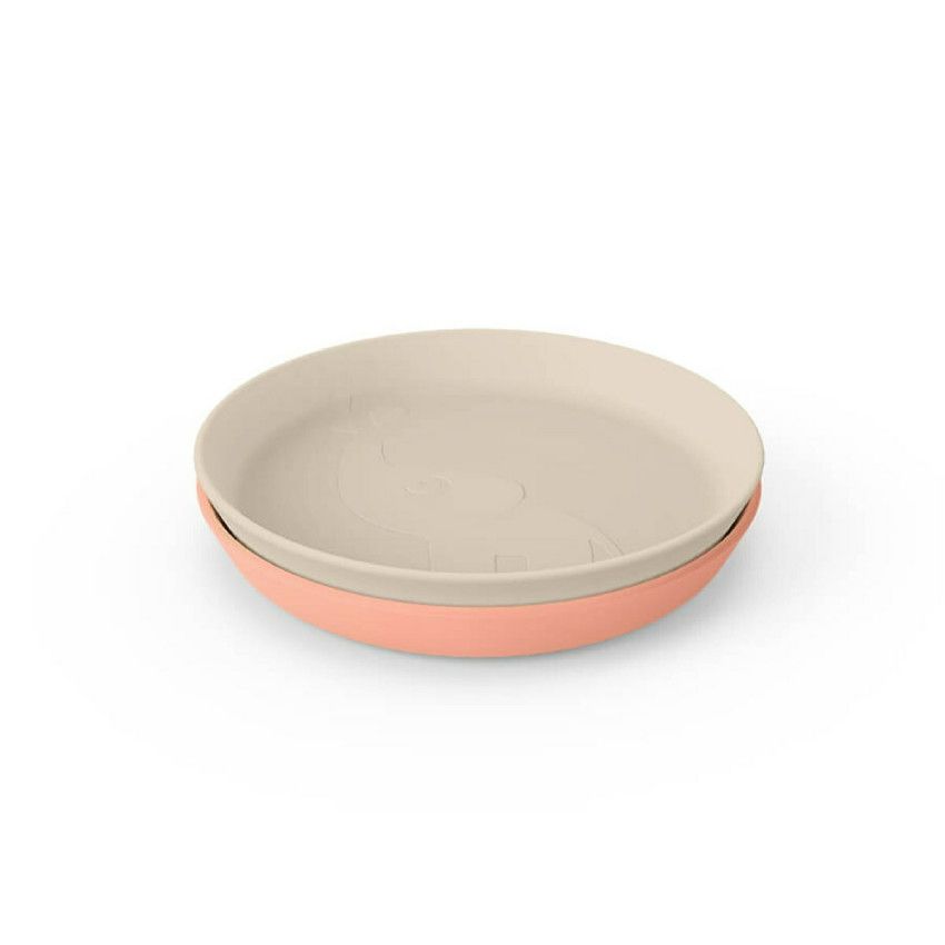 PACK VAISSELLE KIDDISH PLATE 2-PACK ELPHEE SAND/CORAL - Ecru