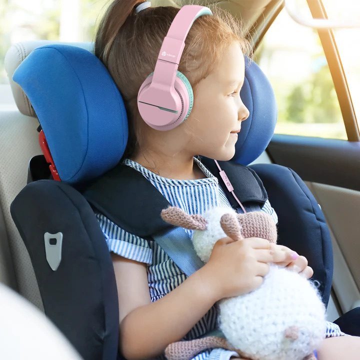 BTH12 Headphone Kids LED Kopfhörer 3.5mm Klinke Over-Ear 74/85dB Lautstärkeeinstellungen (C01-1702N-23) - Violett / Türkis