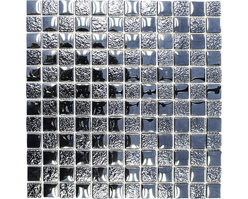 Glasmozaïek XCM 8LU89 zwart 29,8x29,8 cm