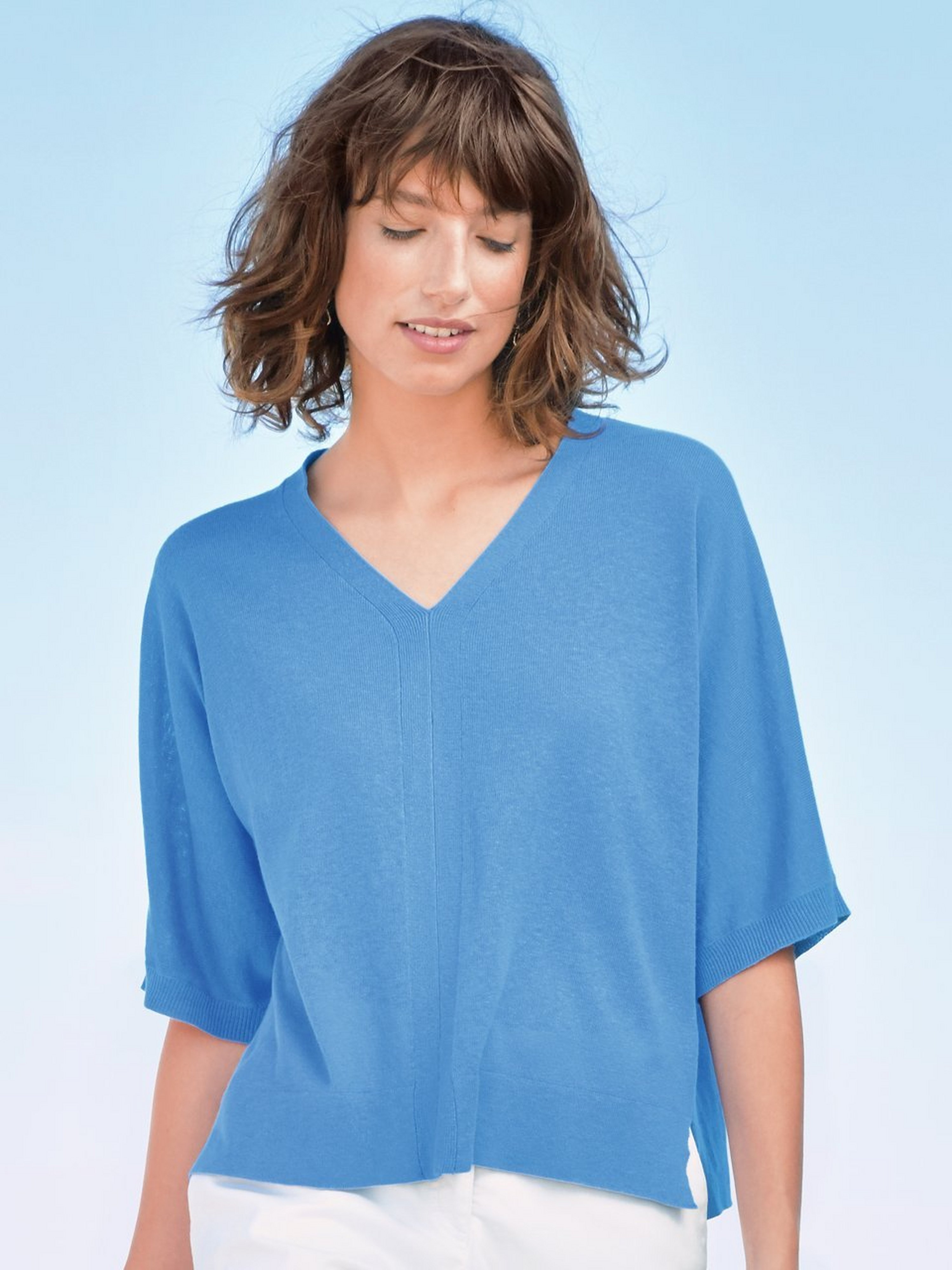 V-Pullover im Oversized-Style
