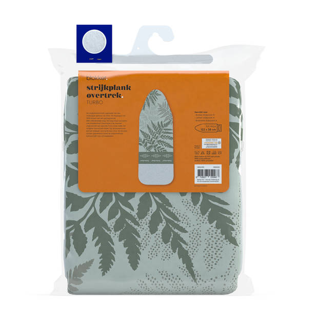 Blokker Strijkplankhoes Turbo - M - 122x38 cm - Fern