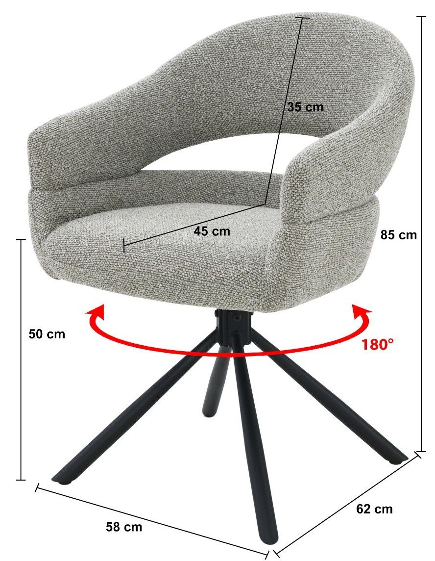 Eetkamerstoel Taupe Linn B58 x D62 x H85 cm