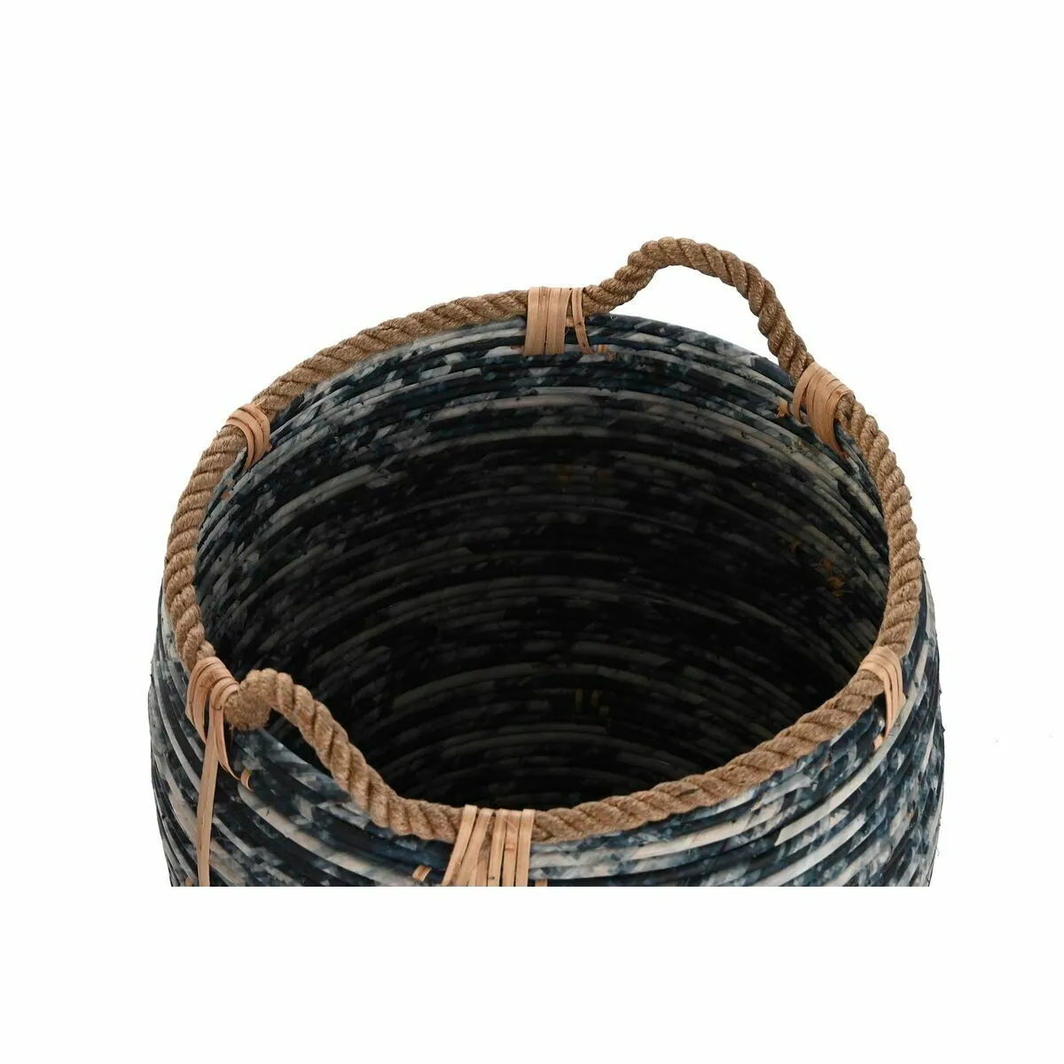 DKD Home Decor Set de paniers - Blanc/Noir
