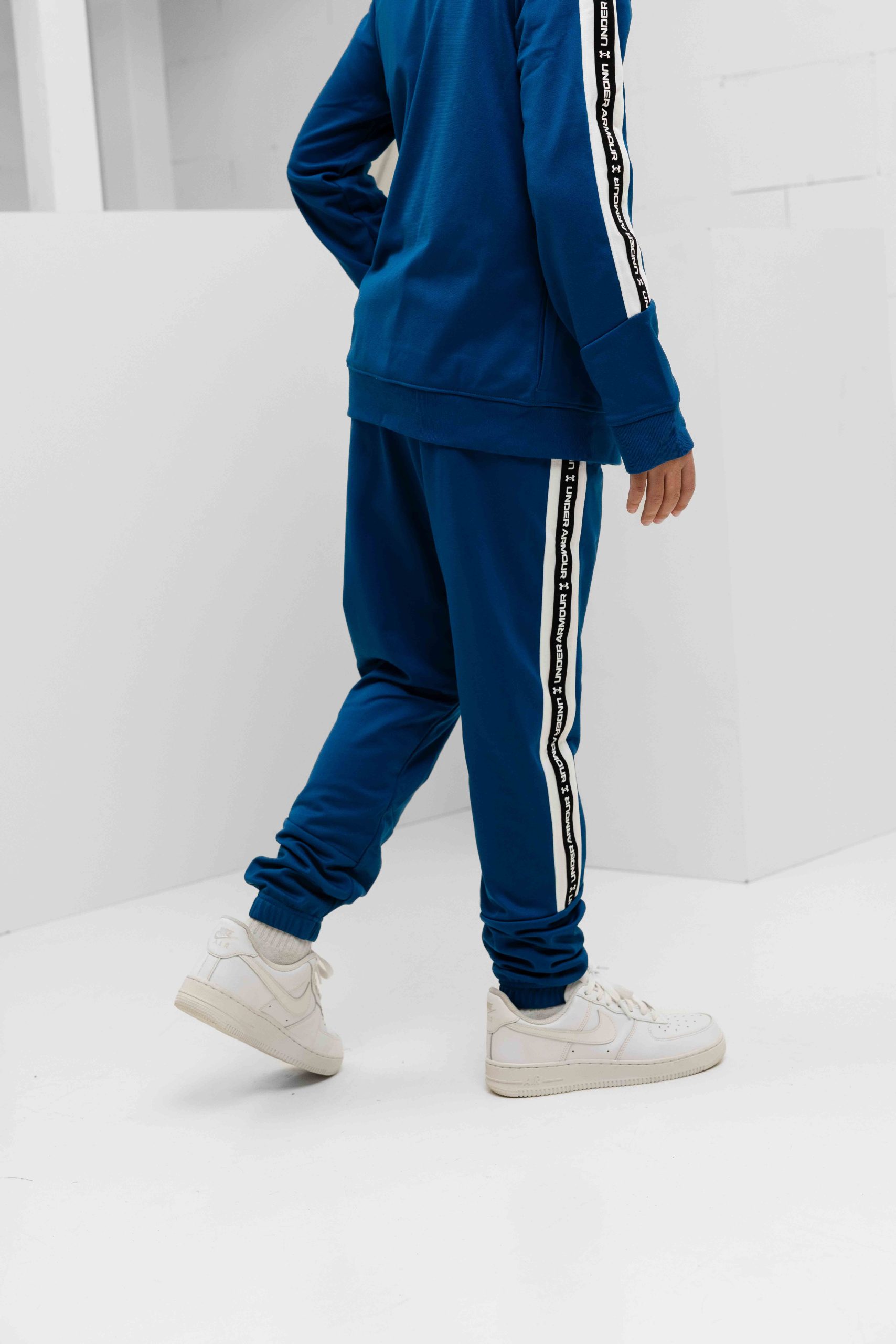 Under Armour Icon Knit Trainingspak Kids Donkerblauw