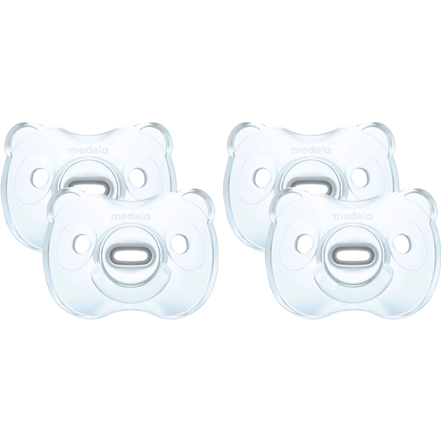 Medela Baby Schnuller Soft Silicone 6-18 Monate DUO in hellblau, 4 Stück