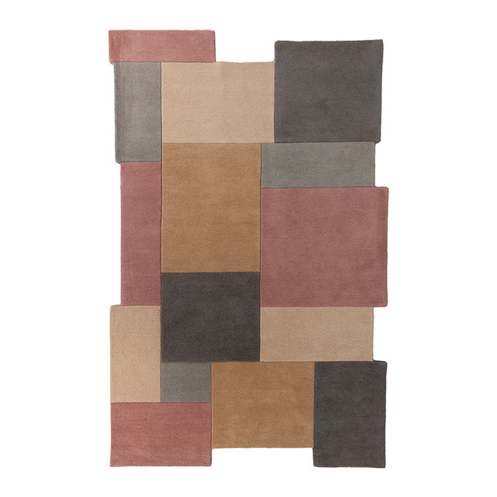 Abstract vloerkleed - Stracto Collage Roze/Beige