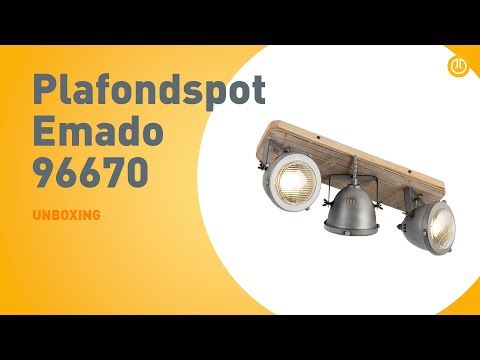 Industriële spot staal met hout kantelbaar 3-lichts - Emado