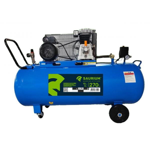 Saurium Compressor De Ar Correia 270l 4hp 10bar Trifásico - 37190