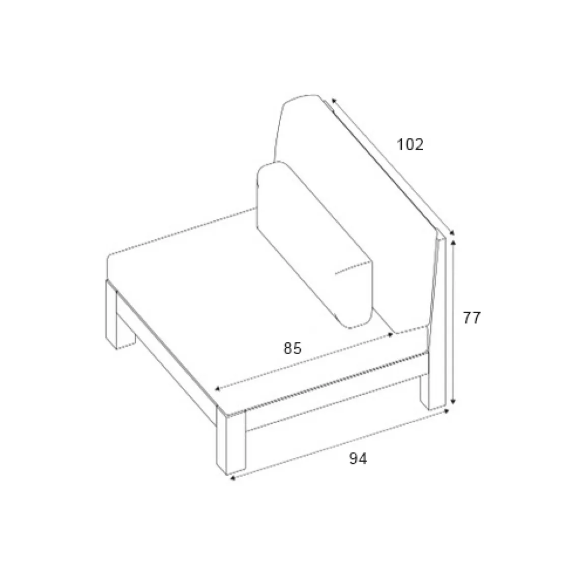 Fauteuil de jardin en bois d'acacia Bornéo Sable