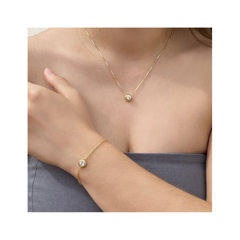 Parure Birth Moon - Doré et Cristal