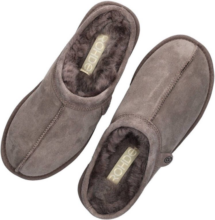 Rohde Livigno heren pantoffel Donker Taupe
