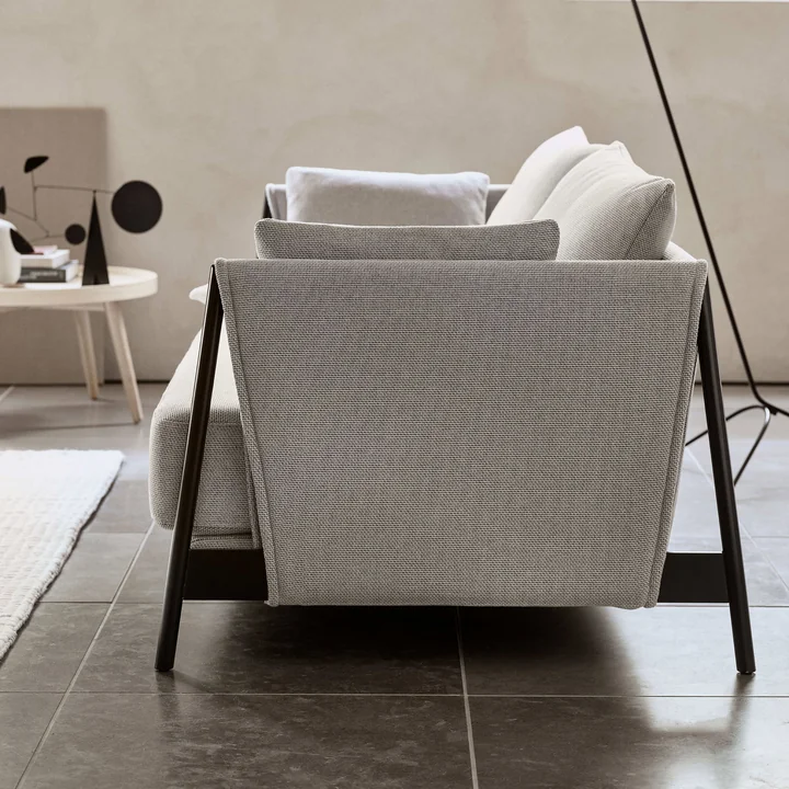 Softline - Madison Schlafsofa, schwarz / Vision dunkelblau (441)