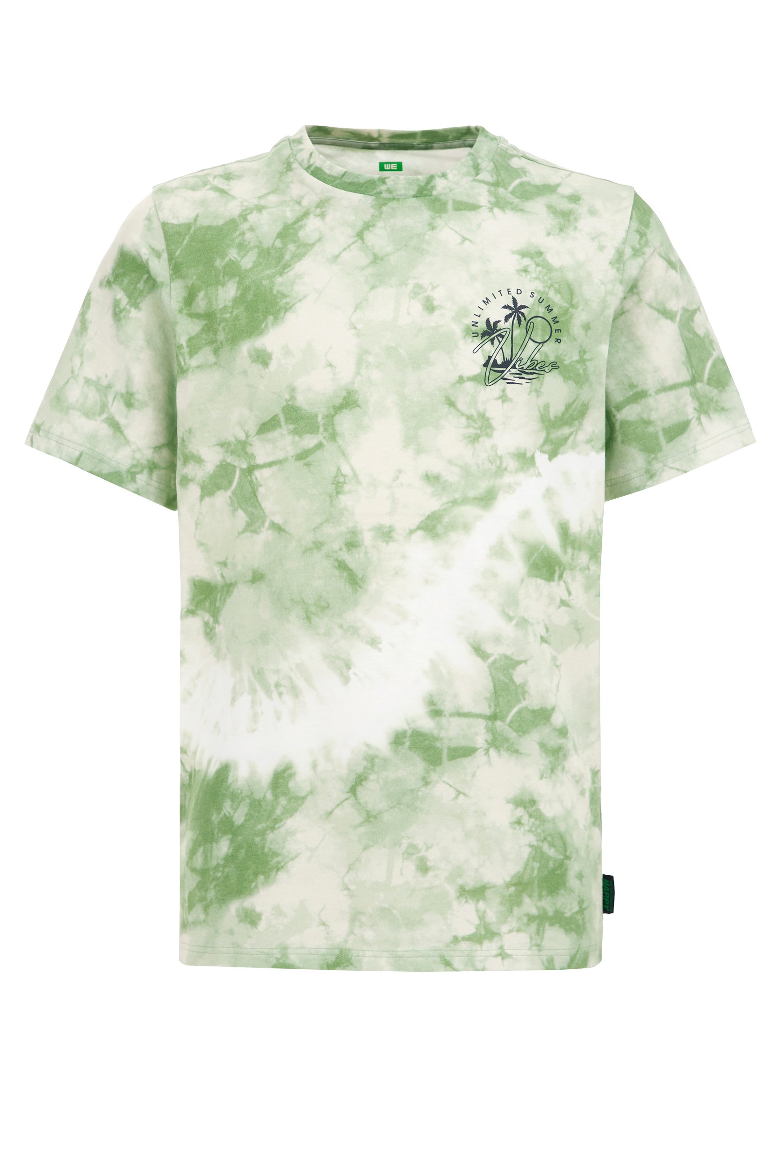 Jongens T-shirt met tie dye-dessin WE Fashion Lichtgroen