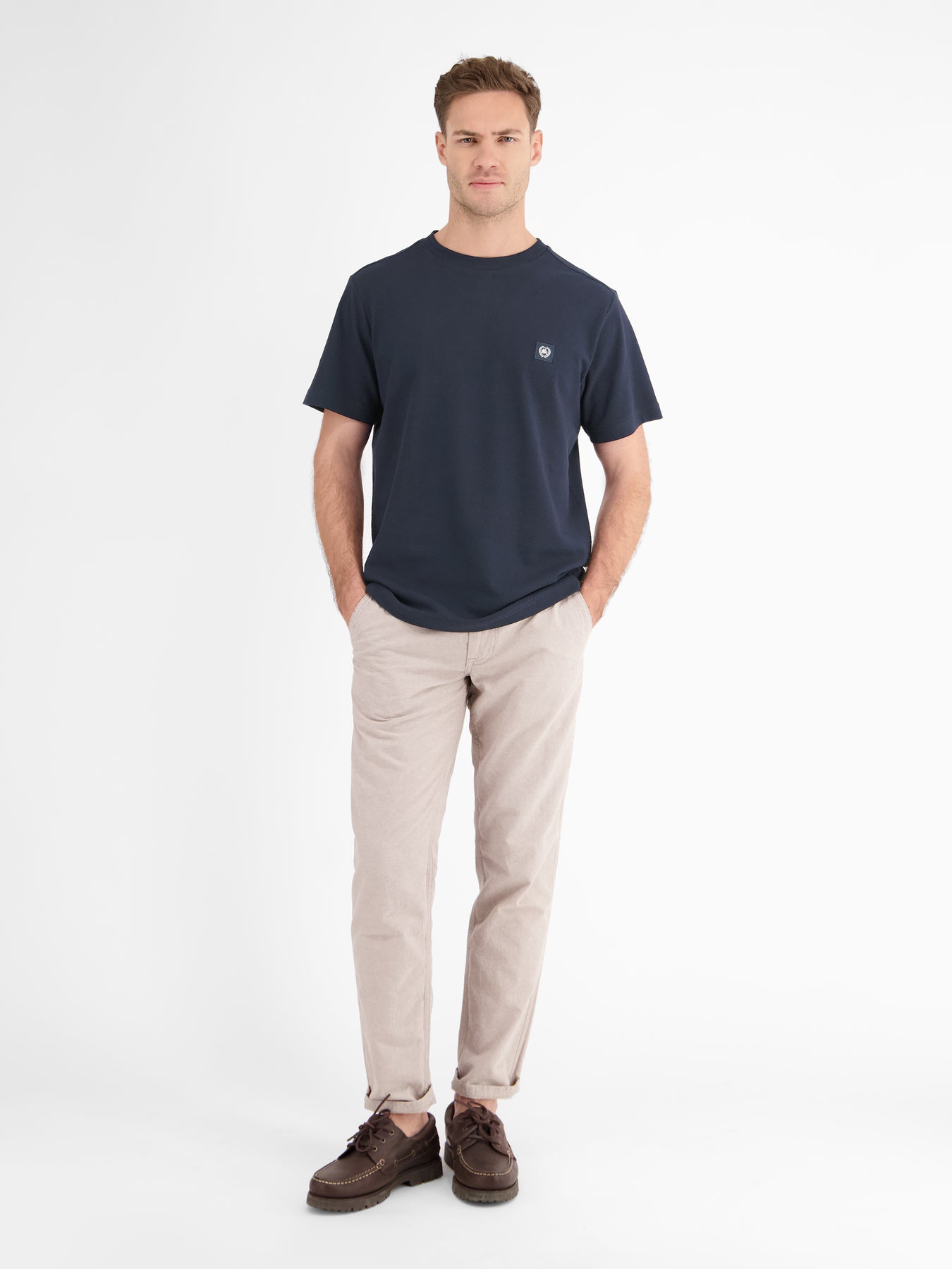 Herren T-Shirt in Waffel-Piqué