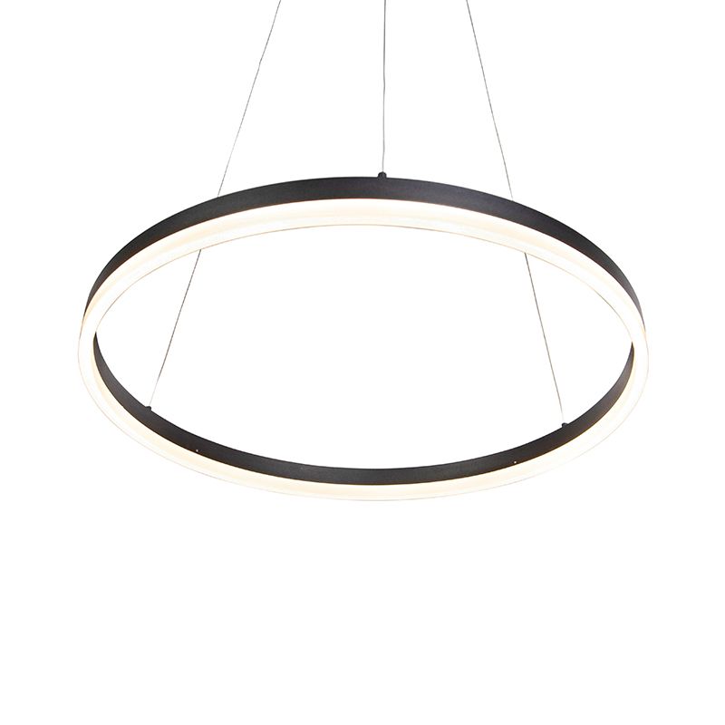 Design hanglamp zwart 60 cm incl. LED 3-staps dimbaar - Anello