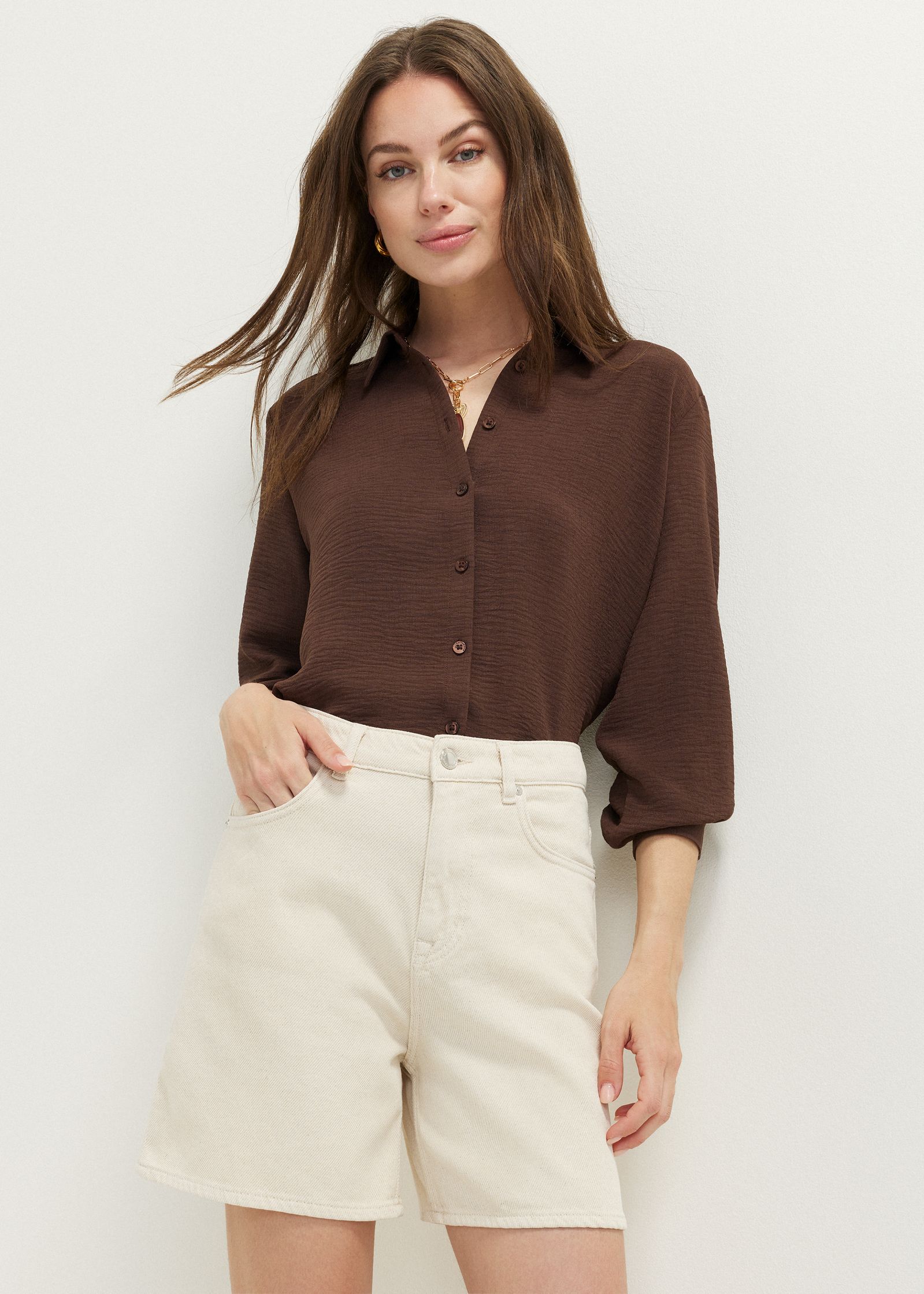 Basic blouse met lange mouwen