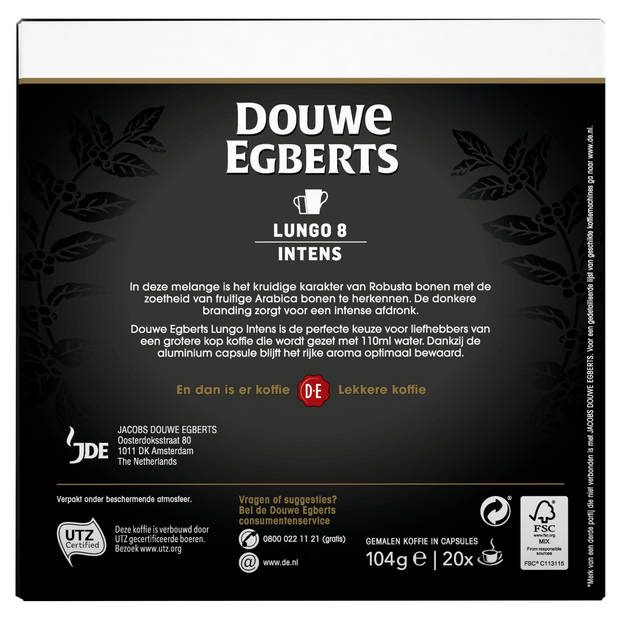 Douwe Egberts Lungo Intens koffiecups voordeelpak 20 stuks