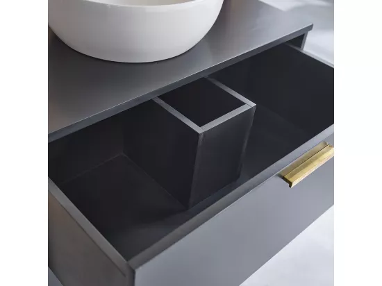 Meuble de salle de bain en acacia massif 80 cm