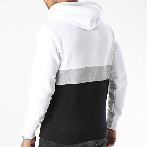 Sweat Capuche Reid Blocking Noir Blanc Gris Chiné