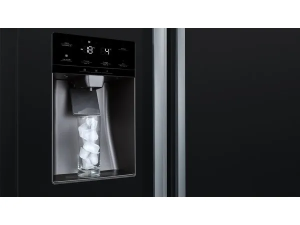 Bosch Serie | 6 KAD93ABEP - Køleskab/fryser - side ved side med vanddispenser, isdispenser - bredde: 90.8 cm - dybde: 70.7 cm - højde: 178.7 cm - 562 liter - Klasse E - sort